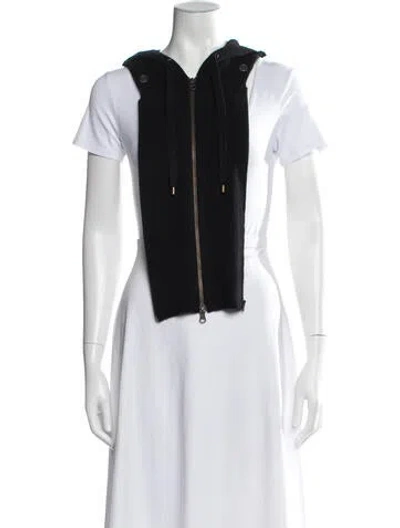 Pre-owned Veronica Beard Cashmere Striped Dickey In Black