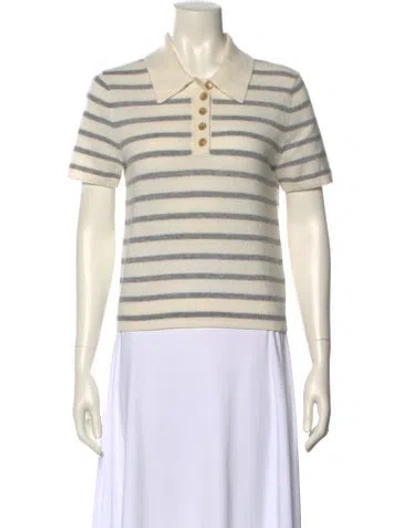 Pre-owned Veronica Beard Cashmere Striped Polo