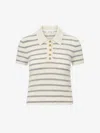 Veronica Beard Brandt Cashmere Polo In Ivory/heather Grey In Beige