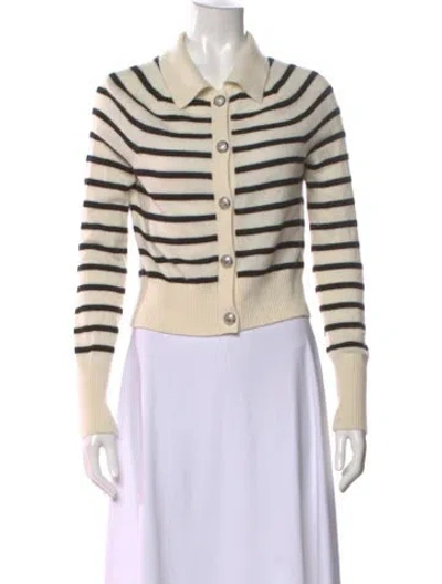 Pre-owned Veronica Beard Cashmere Striped Sweater In Black