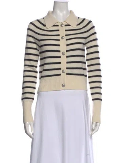Pre-owned Veronica Beard Cashmere Striped Sweater In Black