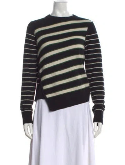 Pre-owned Veronica Beard Cashmere Striped Sweater In Black
