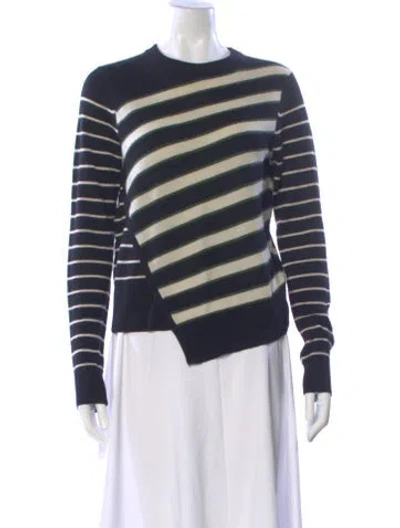 Pre-owned Veronica Beard Cashmere Striped Sweater In Blue
