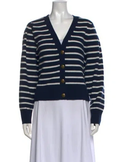 Pre-owned Veronica Beard Cashmere Striped Sweater In Blue