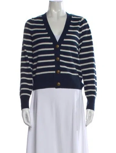 Pre-owned Veronica Beard Cashmere Striped Sweater In Blue