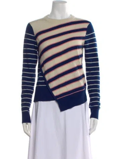 Pre-owned Veronica Beard Cashmere Striped Sweater In Blue
