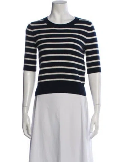 Pre-owned Veronica Beard Cashmere Striped Sweater In Blue