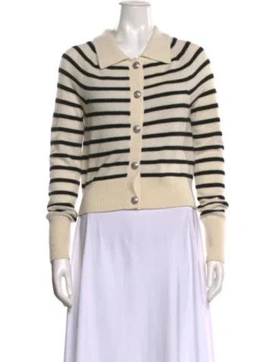 Pre-owned Veronica Beard Cashmere Striped Sweater In Neutral