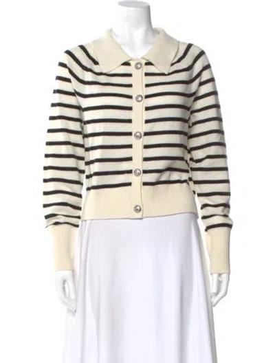 Pre-owned Veronica Beard Cashmere Striped Sweater In Neutral