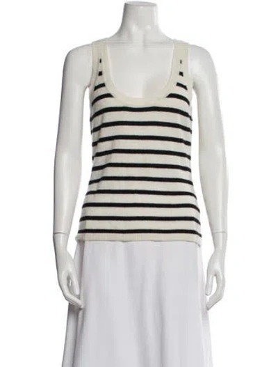 Pre-owned Veronica Beard Cashmere Striped Sweater In Neutral