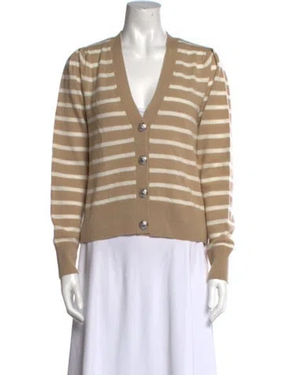 Pre-owned Veronica Beard Cashmere Striped Sweater In Neutral