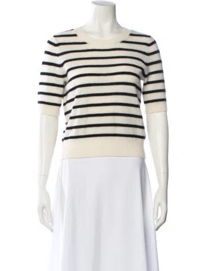 Pre-owned Veronica Beard Cashmere Striped Sweater In Neutral