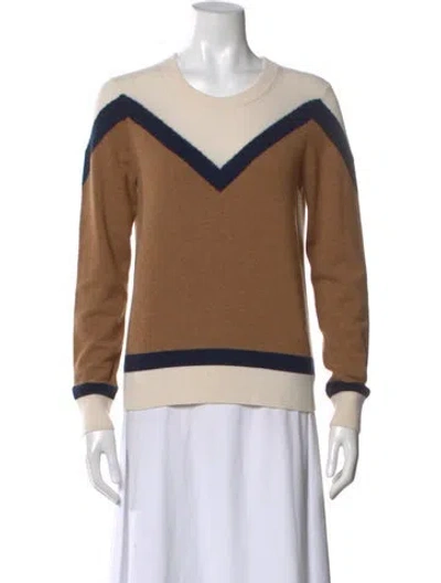 Pre-owned Veronica Beard Cashmere Striped Sweater In Neutral
