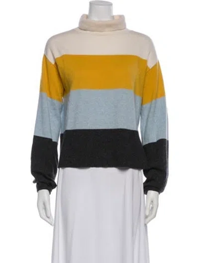 Pre-owned Veronica Beard Cashmere Striped Sweater In Neutral