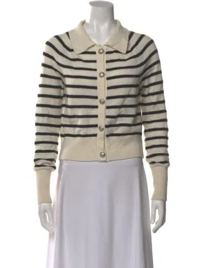 Pre-owned Veronica Beard Cashmere Striped Sweater In Neutral