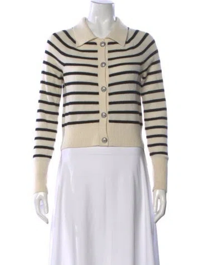Pre-owned Veronica Beard Cashmere Striped Sweater In Neutral