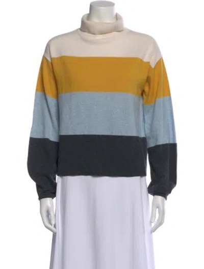 Pre-owned Veronica Beard Cashmere Striped Sweater In Neutral