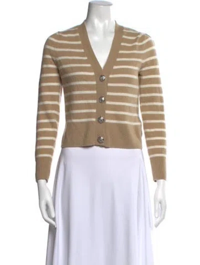 Pre-owned Veronica Beard Cashmere Striped Sweater In Neutral
