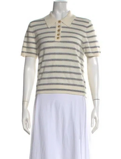 Pre-owned Veronica Beard Cashmere Striped Sweater In Neutrals