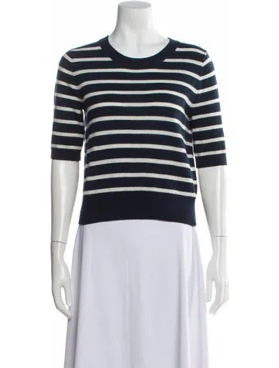 Pre-owned Veronica Beard Cashmere Striped Sweater In White