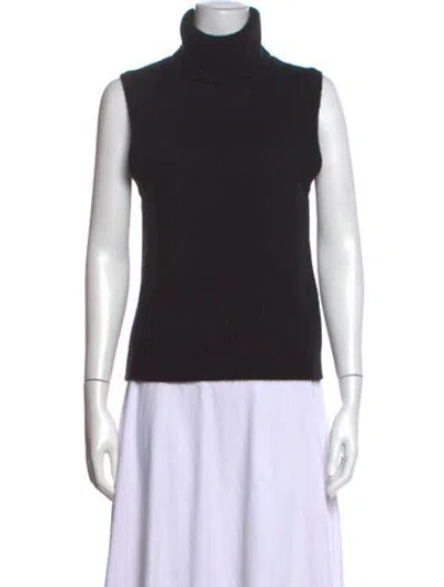 Pre-owned Veronica Beard Cashmere Turtleneck Sweater In Black
