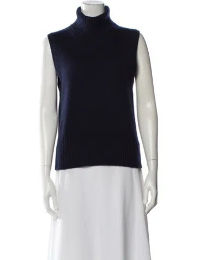 Pre-owned Veronica Beard Cashmere Turtleneck Sweater In Blue