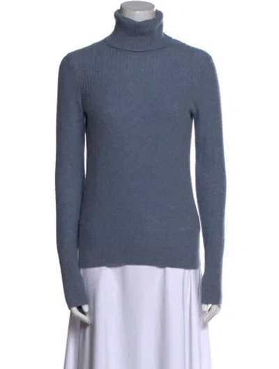 Pre-owned Veronica Beard Cashmere Turtleneck Sweater In Blue