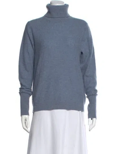 Pre-owned Veronica Beard Cashmere Turtleneck Sweater In Blue