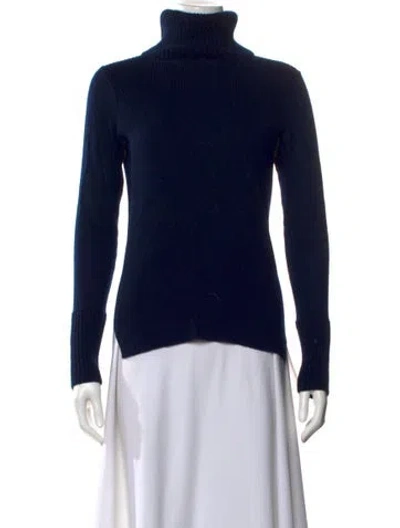 Pre-owned Veronica Beard Cashmere Turtleneck Sweater In Blue