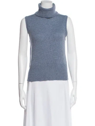 Pre-owned Veronica Beard Cashmere Turtleneck Sweater In Blue
