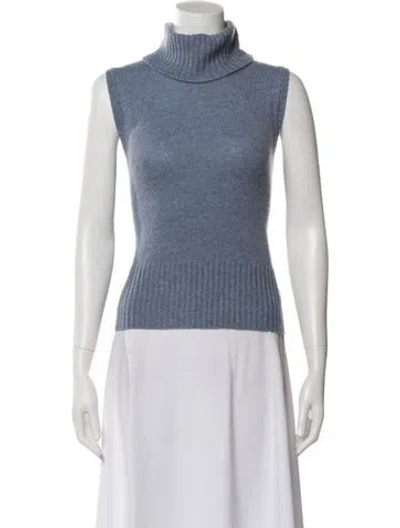 Pre-owned Veronica Beard Cashmere Turtleneck Sweater In Blue