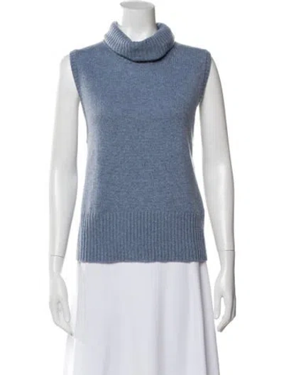 Pre-owned Veronica Beard Cashmere Turtleneck Sweater In Blue