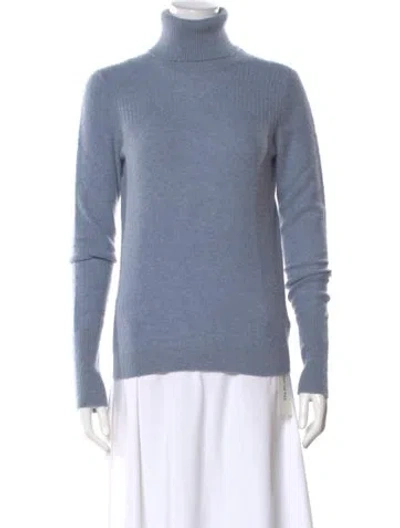 Pre-owned Veronica Beard Cashmere Turtleneck Sweater In Blue