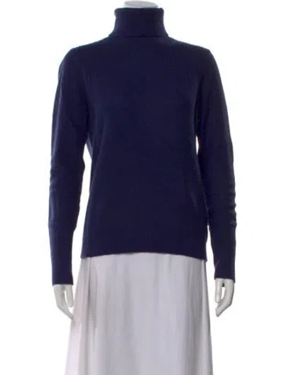 Pre-owned Veronica Beard Cashmere Turtleneck Sweater In Blue