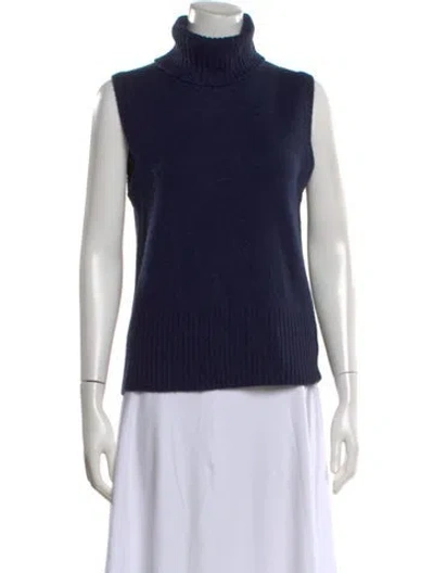 Pre-owned Veronica Beard Cashmere Turtleneck Sweater In Blue