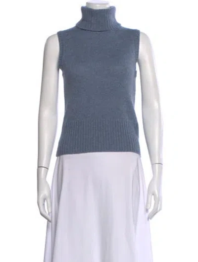 Pre-owned Veronica Beard Cashmere Turtleneck Sweater In Blue