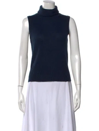 Pre-owned Veronica Beard Cashmere Turtleneck Sweater In Blue