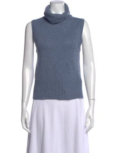 Pre-owned Veronica Beard Cashmere Turtleneck Sweater In Blue