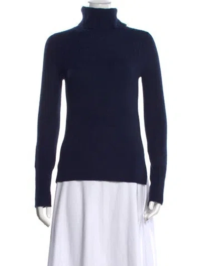 Pre-owned Veronica Beard Cashmere Turtleneck Sweater In Blue