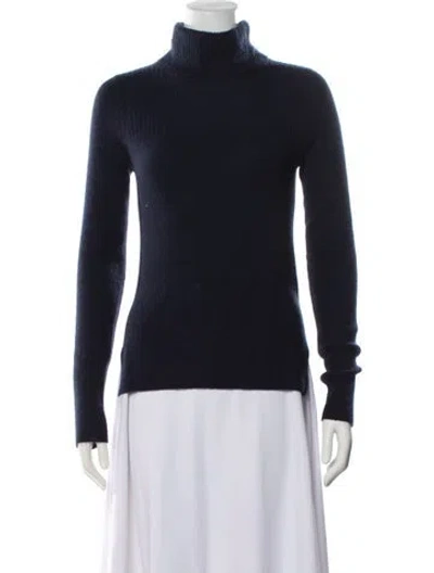 Pre-owned Veronica Beard Cashmere Turtleneck Sweater In Blue