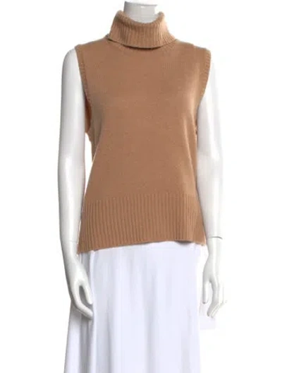 Pre-owned Veronica Beard Cashmere Turtleneck Sweater In Brown