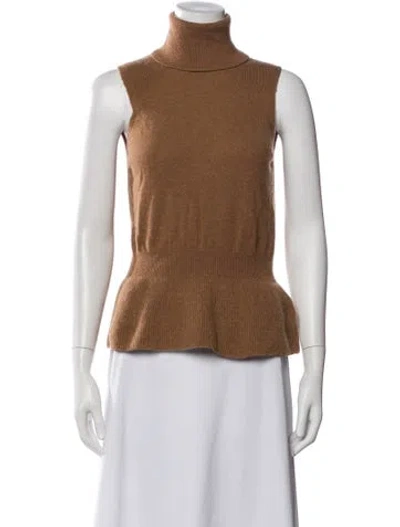 Pre-owned Veronica Beard Cashmere Turtleneck Sweater In Brown