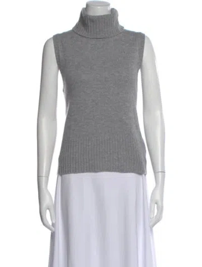 Pre-owned Veronica Beard Cashmere Turtleneck Sweater In Gray
