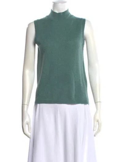 Pre-owned Veronica Beard Cashmere Turtleneck Sweater In Green