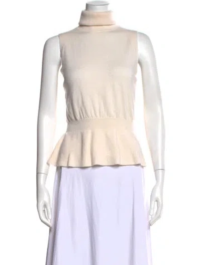 Pre-owned Veronica Beard Cashmere Turtleneck Sweater In Neutral