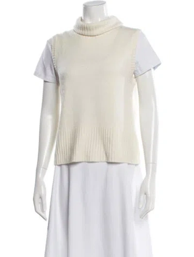 Pre-owned Veronica Beard Cashmere Turtleneck Sweater In Neutral