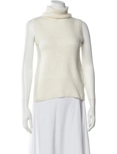 Pre-owned Veronica Beard Cashmere Turtleneck Sweater In Neutral