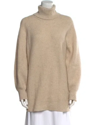 Pre-owned Veronica Beard Cashmere Turtleneck Sweater In Neutral