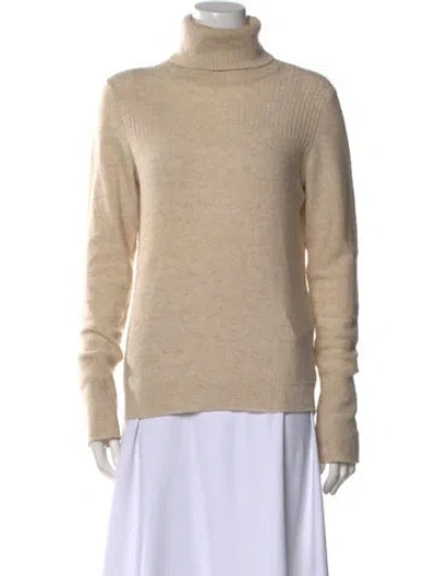 Pre-owned Veronica Beard Cashmere Turtleneck Sweater In Neutral