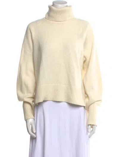 Pre-owned Veronica Beard Cashmere Turtleneck Sweater In Neutral